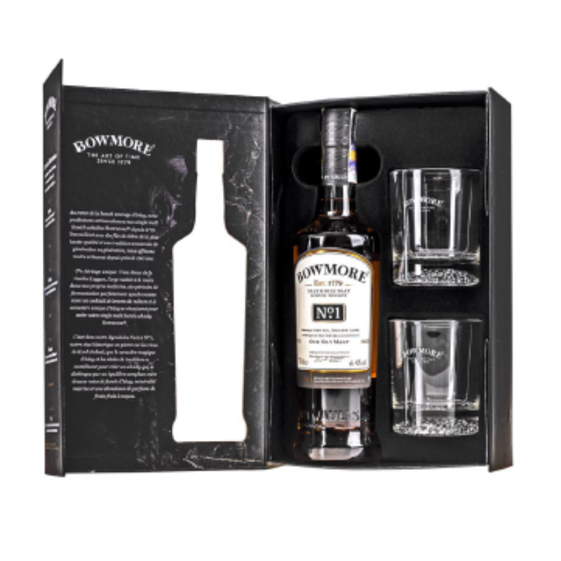 Bowmore No1 + 2 Glasses Gift Pack