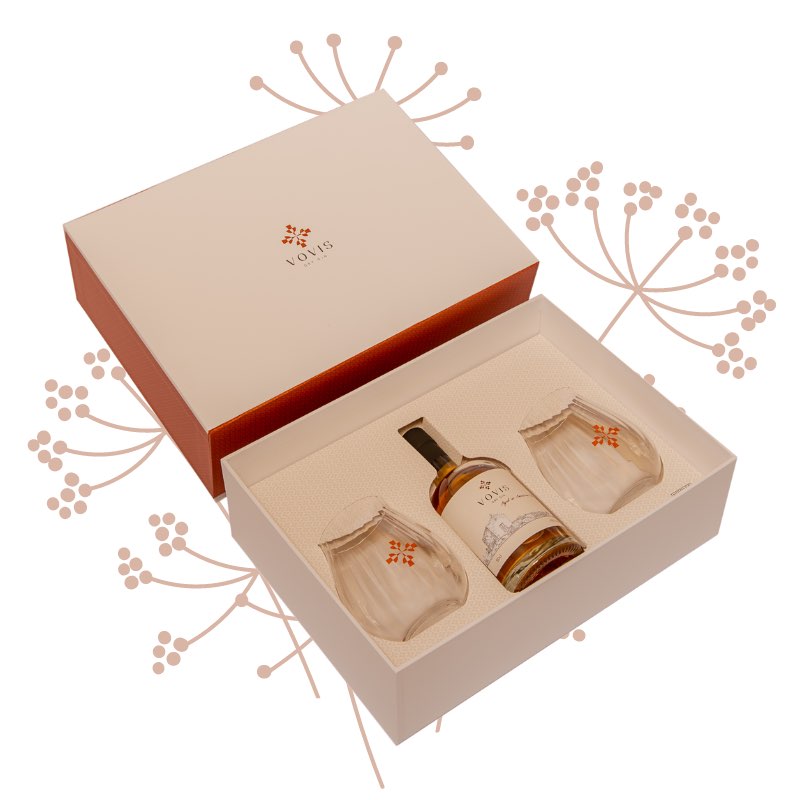 Vovis Gin & 2 Riedel Glasses Gift Set