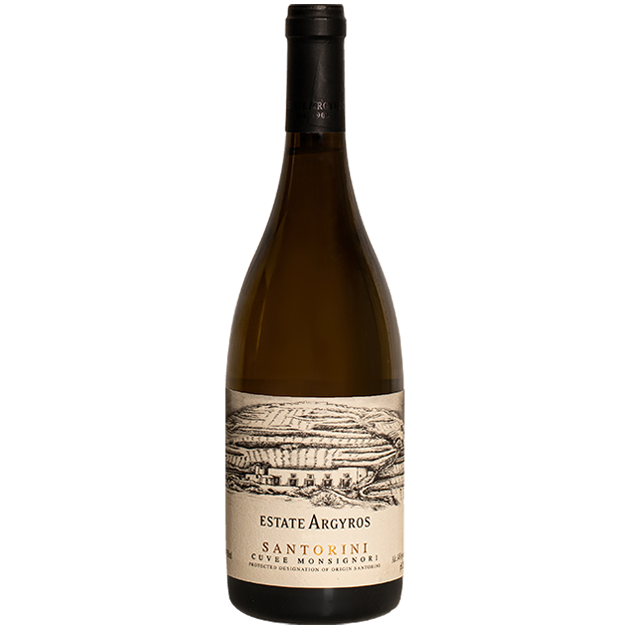 Argyros Cuvée Monsignori, a white wine from Santorini, Greece.