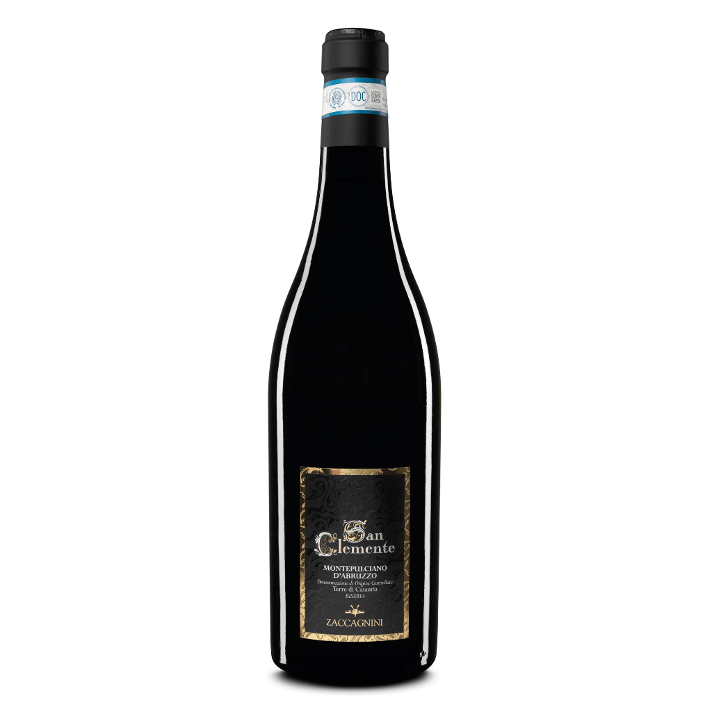 Cantina Zaccagnini San Clemente Montepulciano d'Abruzzo Terre di Casauria Riserva, a red wine from Montepulciano d'Abruzzo, Italy.