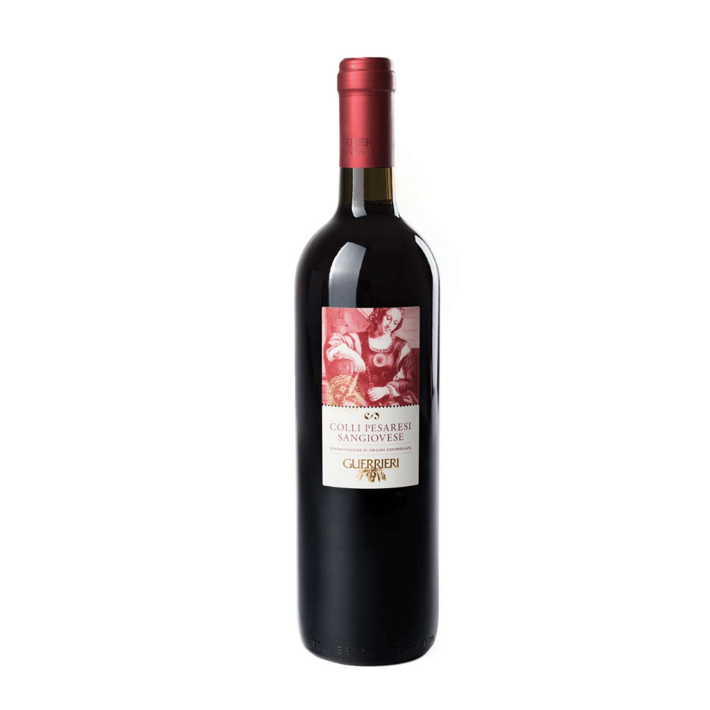 Guerrieri Colli Pesaresi Sangiovese, a red wine from Colli Pesaresi, Italy.