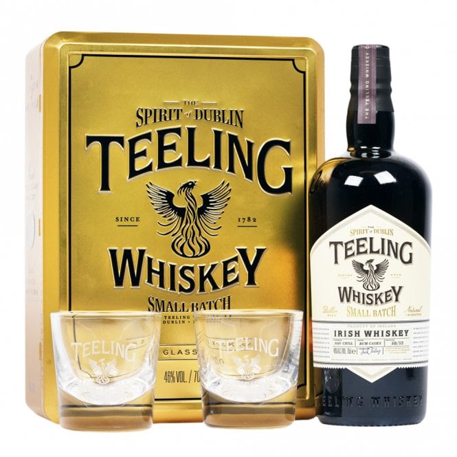 Teeling Small Batch Irish Whiskey & 2 Glasses Golden Gift Set