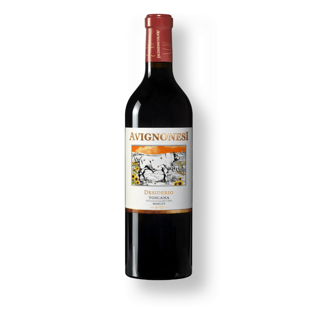 Avignonesi Desiderio Merlot, a red wine from Tuscany, Italy.