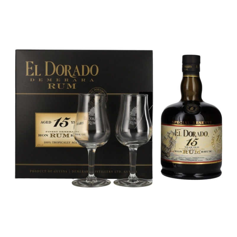 El Dorado 15 Year Old Rum & 2 Glasses Gift Set