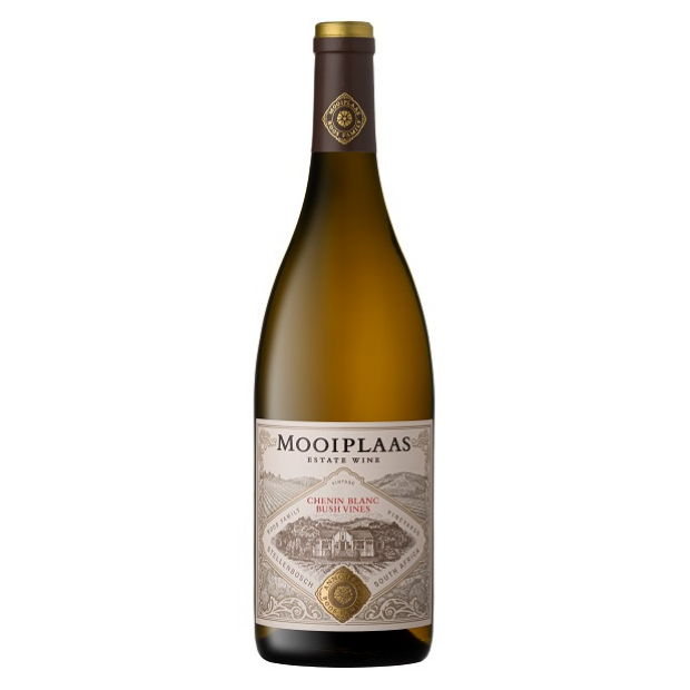 Mooiplaas Bushvine Chenin Blanc, a white wine from Stellenbosch, South Africa.